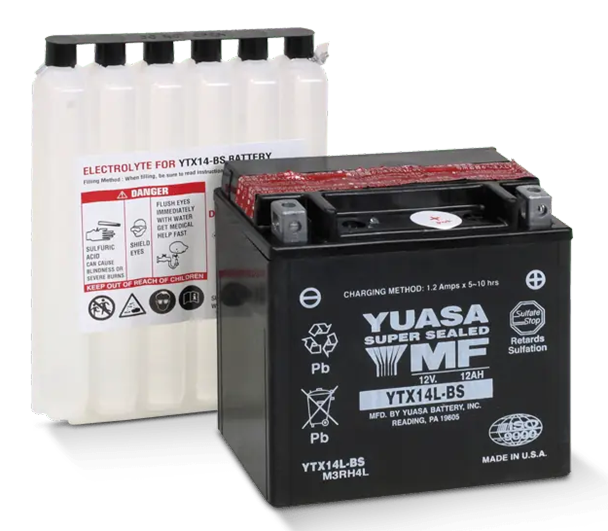 YUASA "V-FORCE" HIGH OUTPUT MAINTENANCE FREE BATTERIES Secondary image