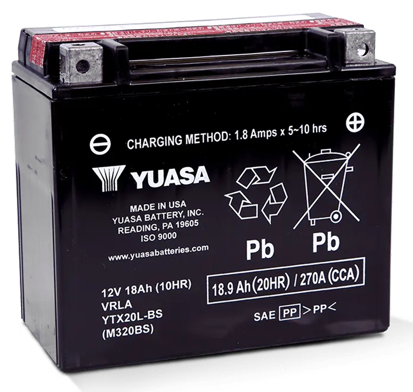 YUASA "V-FORCE" HIGH OUTPUT MAINTENANCE FREE BATTERIES - view 1