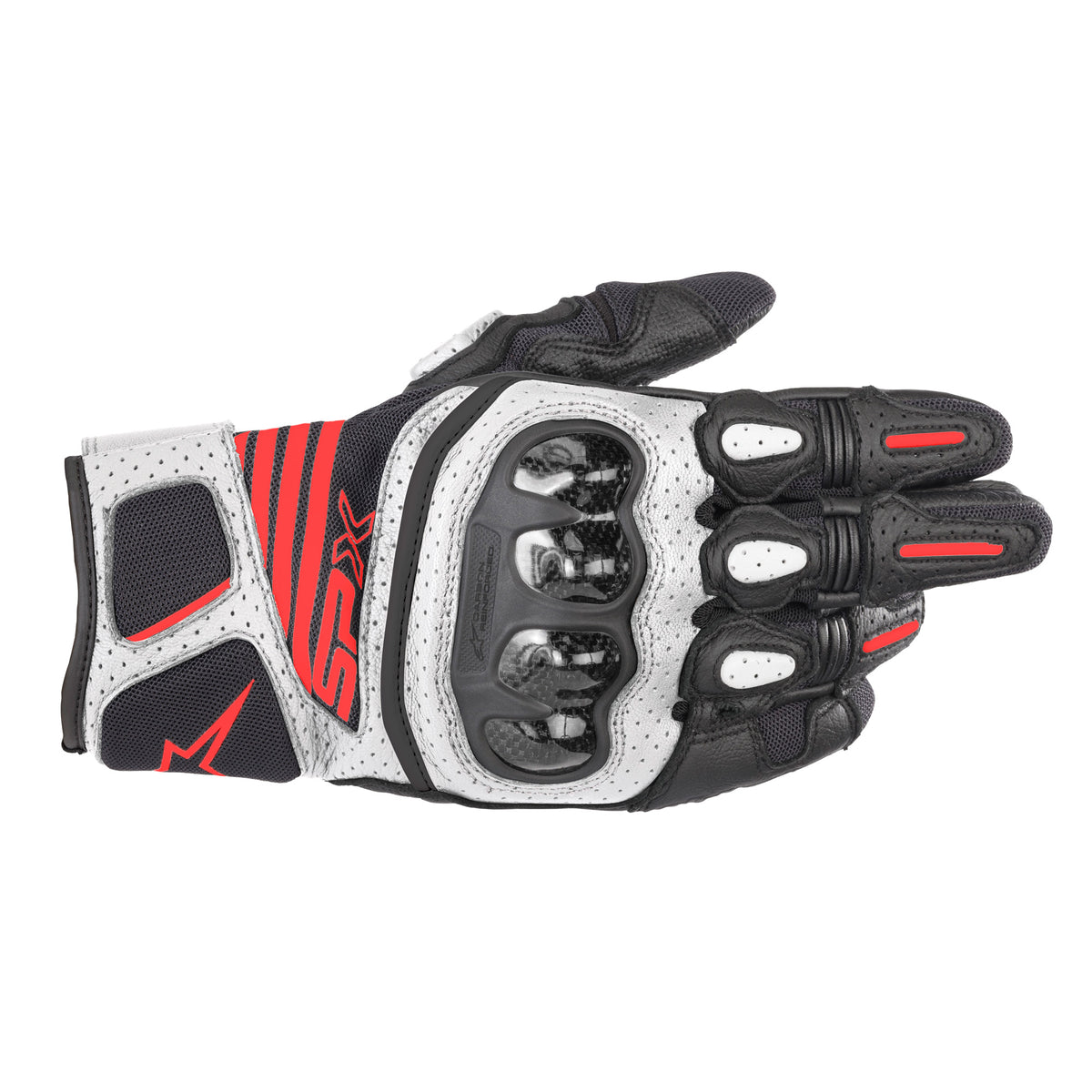 Alpinestars Carbon v2 Gloves Black White & Red Main image
