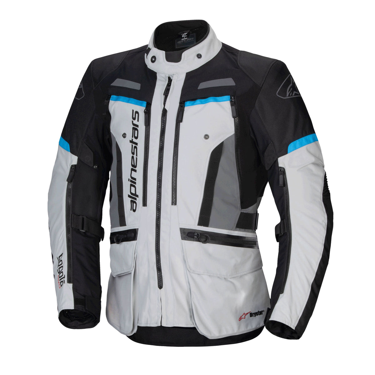 Alpinestars Bogota Pro Drystar Jacket Ice Grey Black Cyan Main image