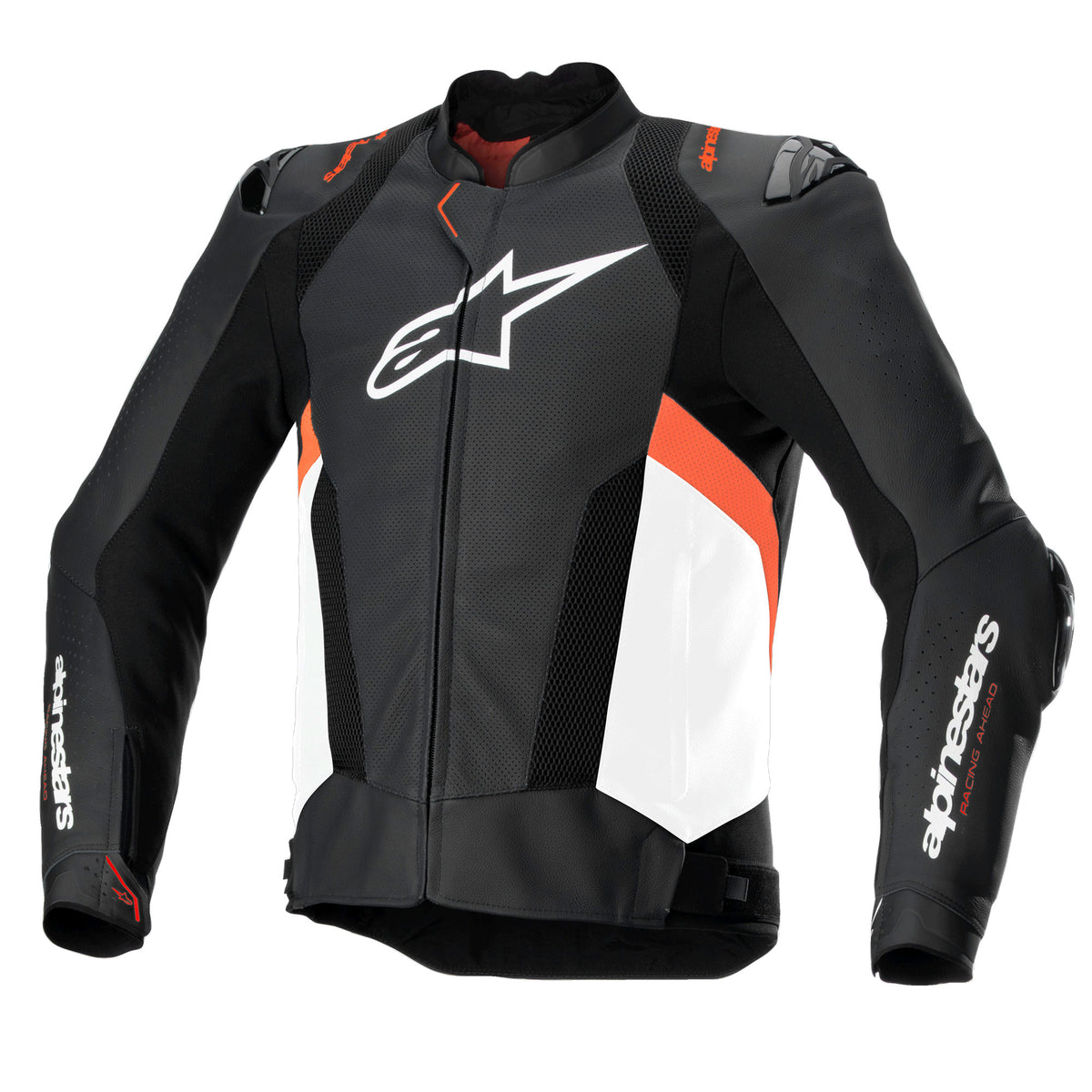 Alpinestars Missile V3 Airflow Leather Jacket Black White Red Fluo Main image