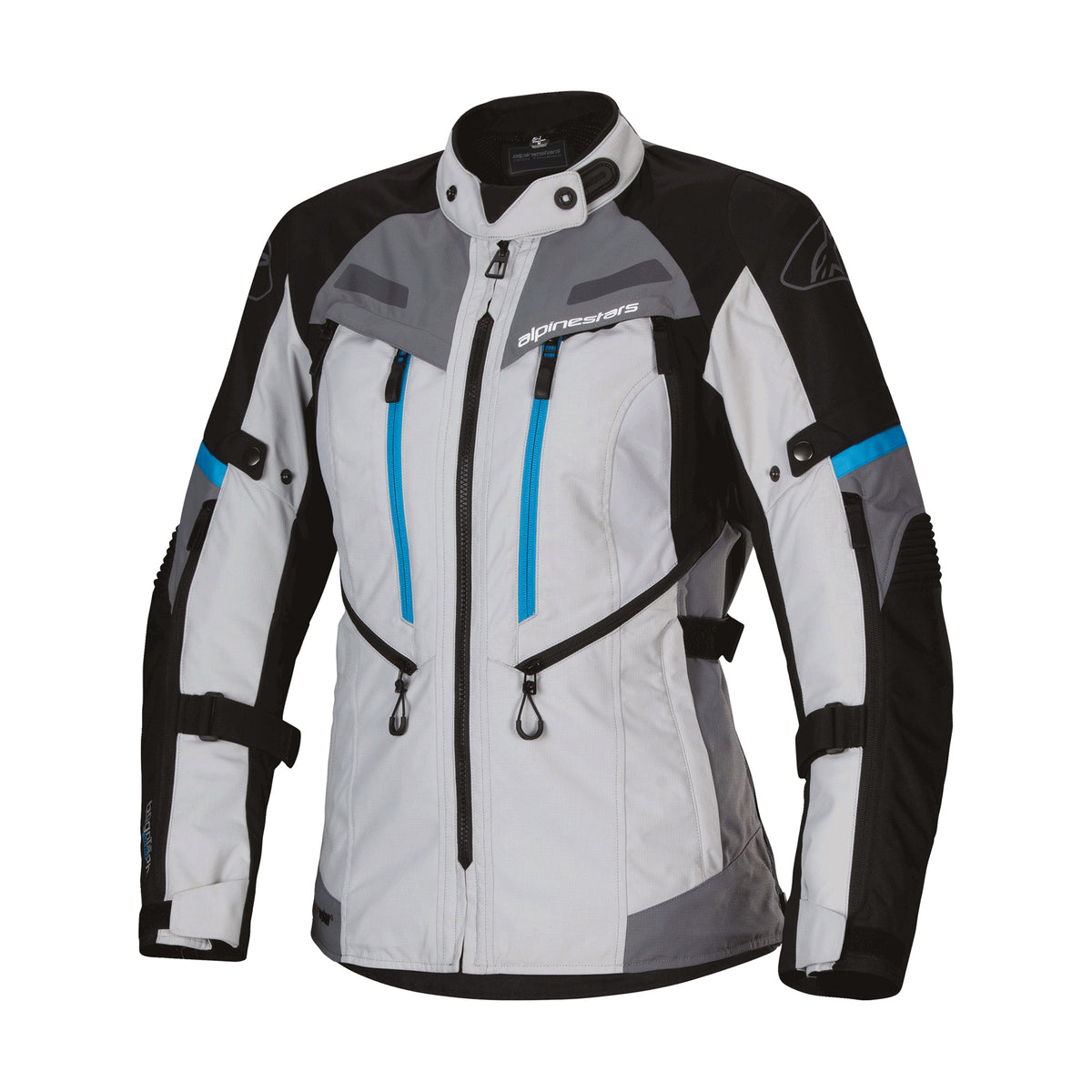Alpinestars Stella Bogota Pro Drystar Jacket Ice Grey Black Cyan Main image