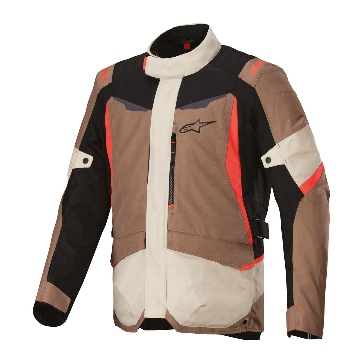 Alpinestars ST-1 WP Jacket Dark Khaki Sand Black Red Fluo Main image