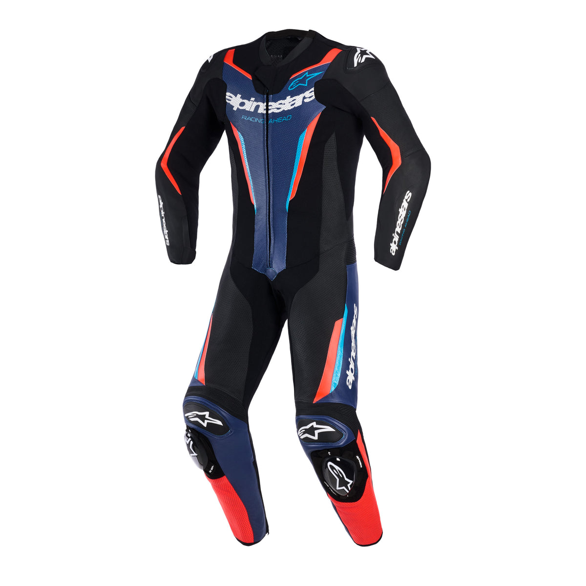 Alpinestars GP Force V2 Leather Suit 1PC Black Blue Red Fluo Main image