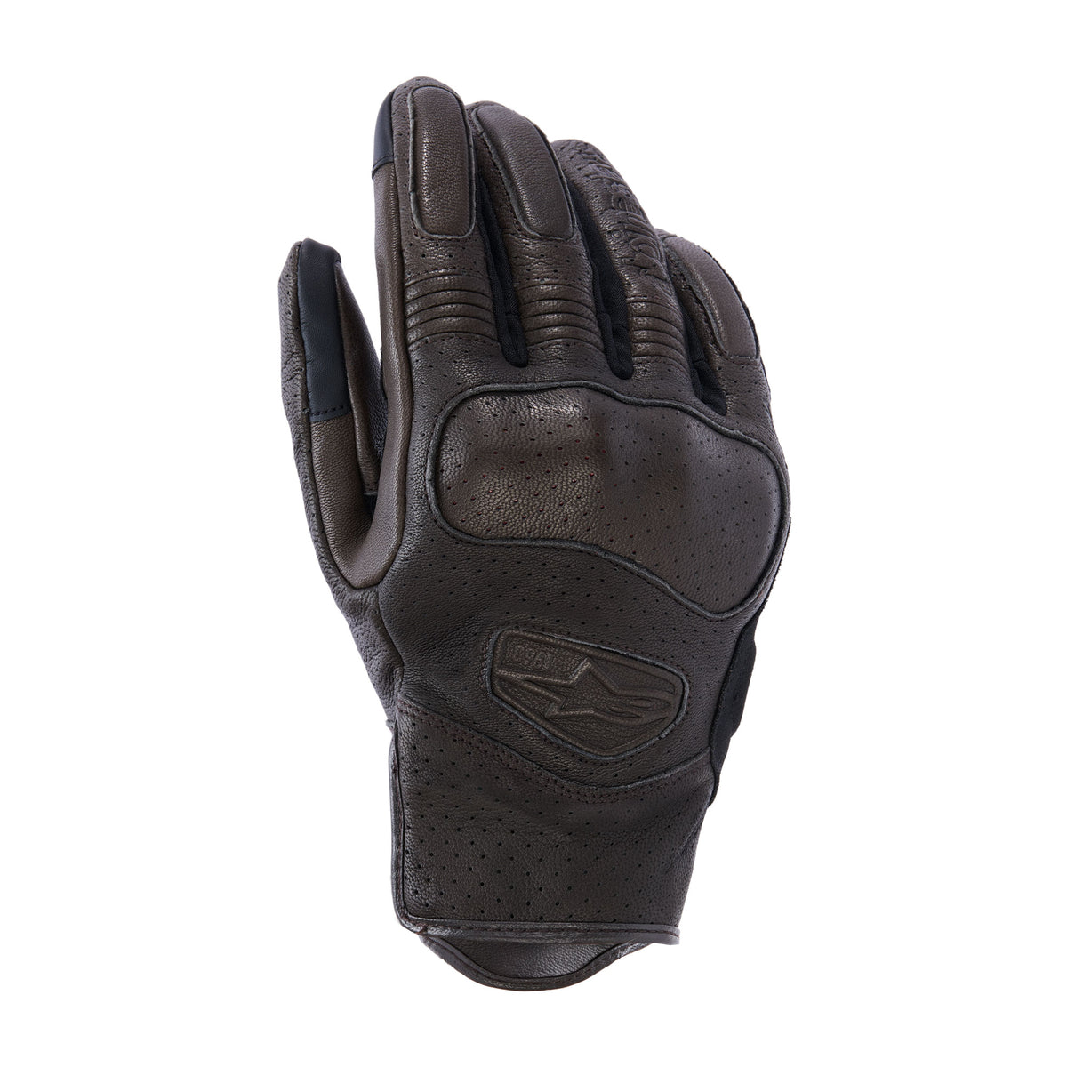Alpinestars Mustang V3 Leather Gloves Dark Brown Black Main image