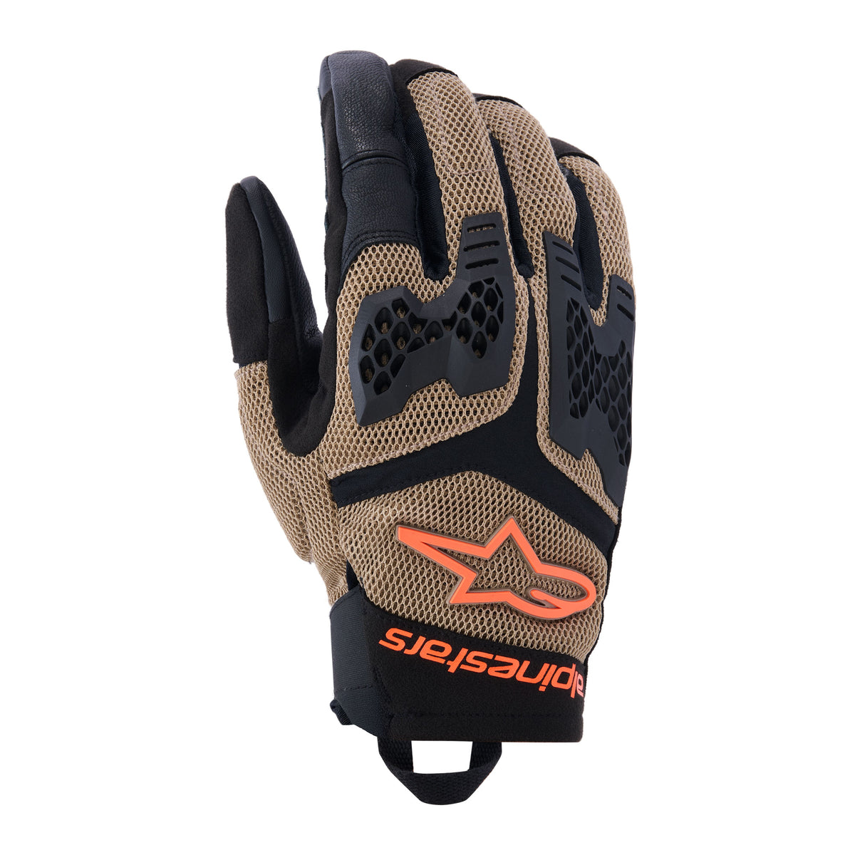 Alpinestars Manti Air Gloves Dark Khaki Black Orange Fluo Main image