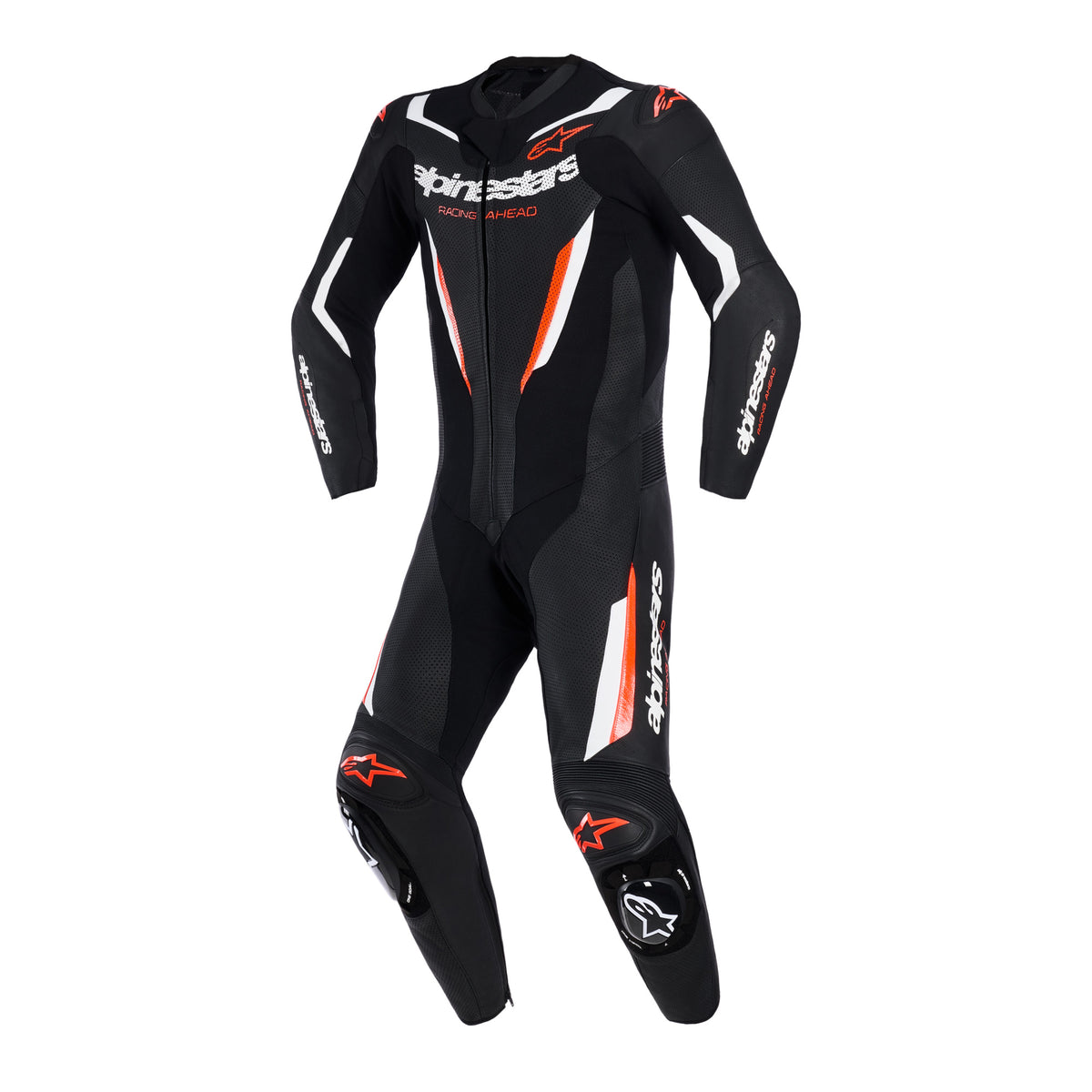 Alpinestars GP Force V2 Leather Suit 1PC Black White Red Fluo Main image