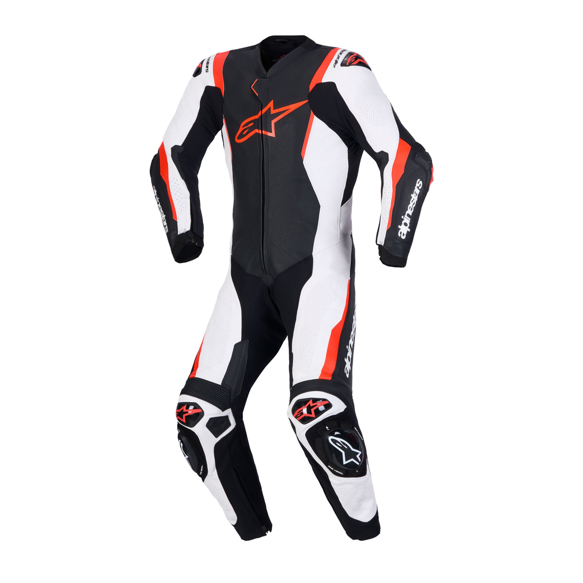 Alpinestars Missile V3 Leather Suit 1PC Black White Red Fluo Main image