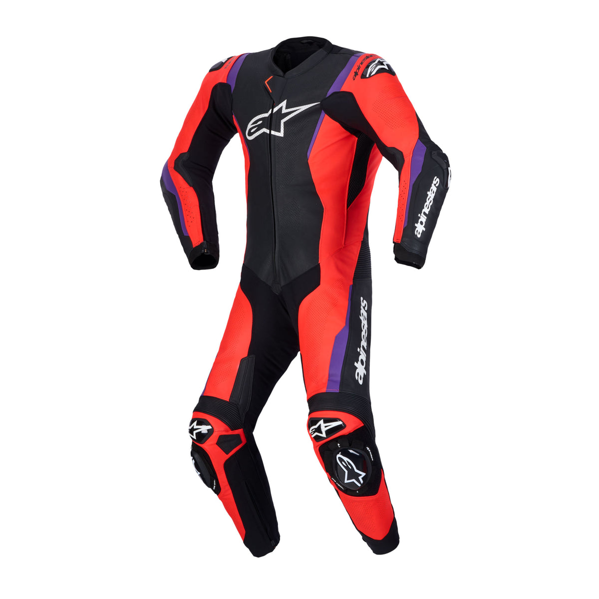 Alpinestars Missile V3 Leather Suit 1PC Black Red Fluo Purple Main image