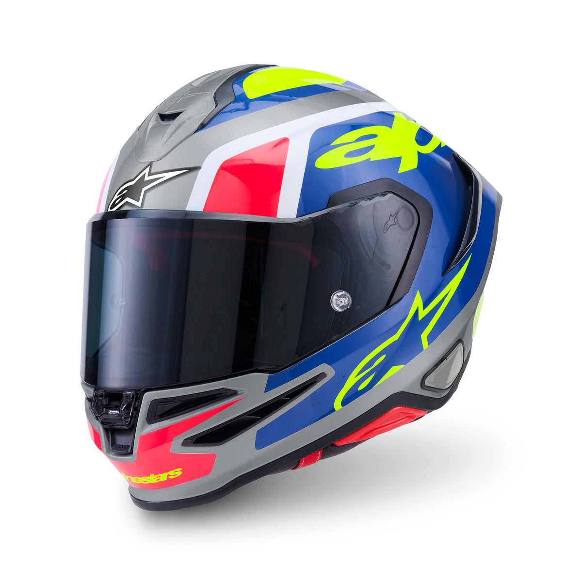 Alpinestars S-R7 Lumen Helmet ECE06 Silver Blk Pink Ylw Flu Glossy