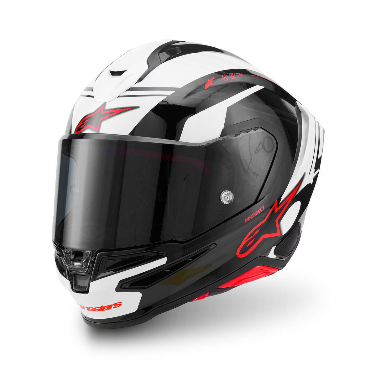 Alpinestars S-R7 A-Core Helmet ECE06 Black White Red Glossy Main image