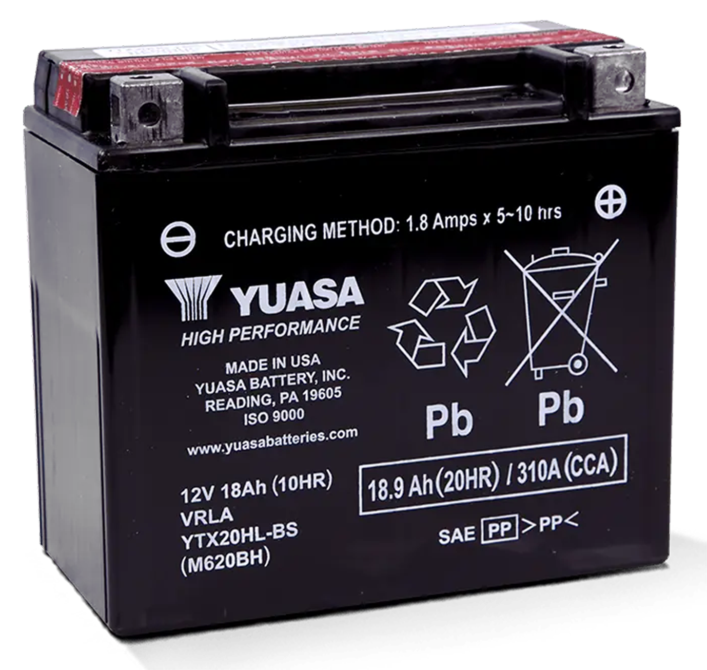 YUASA "V-FORCE" HIGH OUTPUT MAINTENANCE FREE BATTERIES - view 1