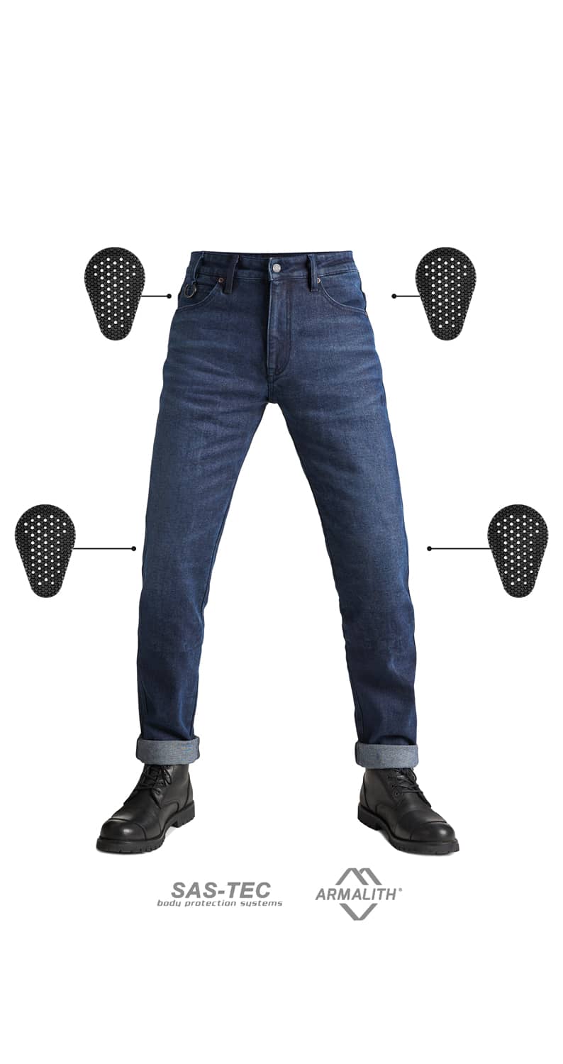 ARNIE SLIM BLUE - Men's Slim-fit Motorcycle Jeans Armalith