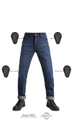 ARNIE SLIM BLUE - Men's Slim-fit Motorcycle Jeans Armalith