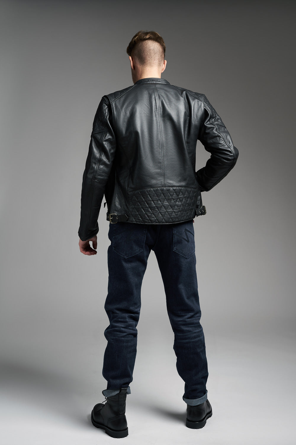 TWIN LEATHER JACKET BLACK - Men's Leather Motorcycle Jacket