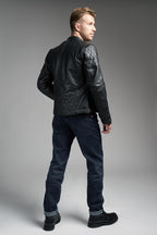 TWIN LEATHER JACKET BLACK - Men's Leather Motorcycle Jacket