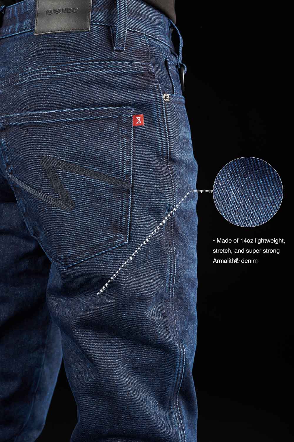 ARNIE SLIM BLUE - Men's Slim-fit Motorcycle Jeans Armalith