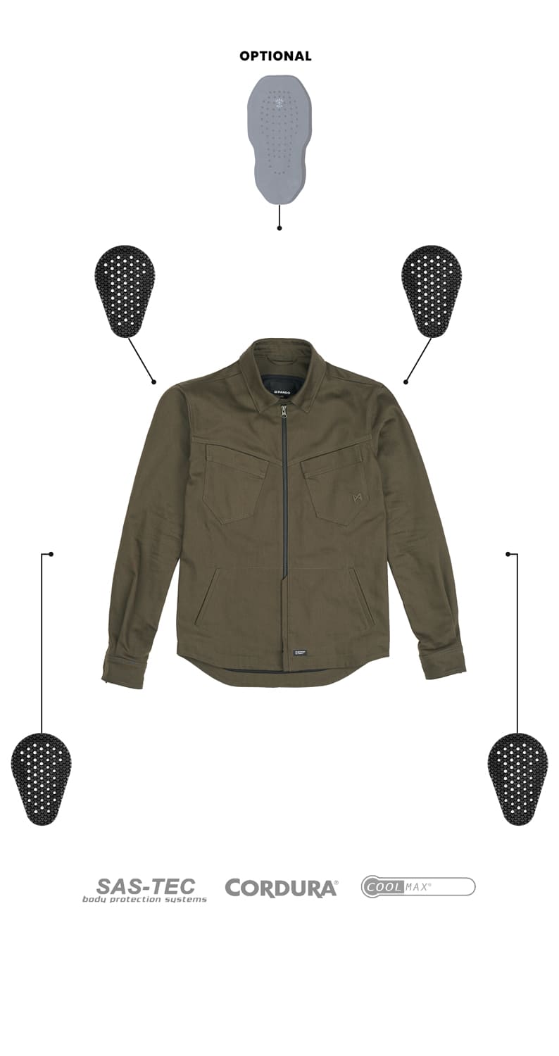 CAPO COR 02 – Motorcycle Shirt for Men Slim-Fit Cordura