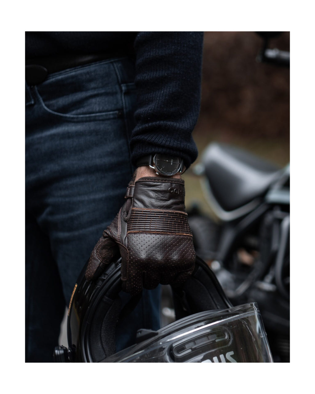 ONYX BROWN - Leather Motorcycle Gloves