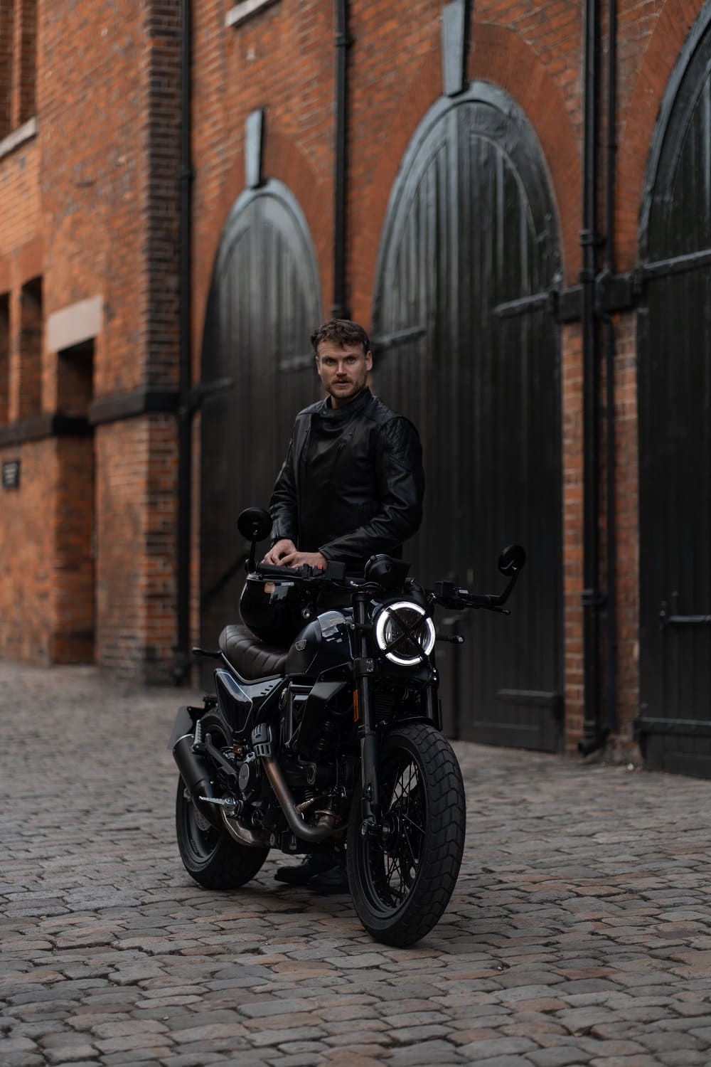 TWIN LEATHER JACKET BLACK - Men's Leather Motorcycle Jacket