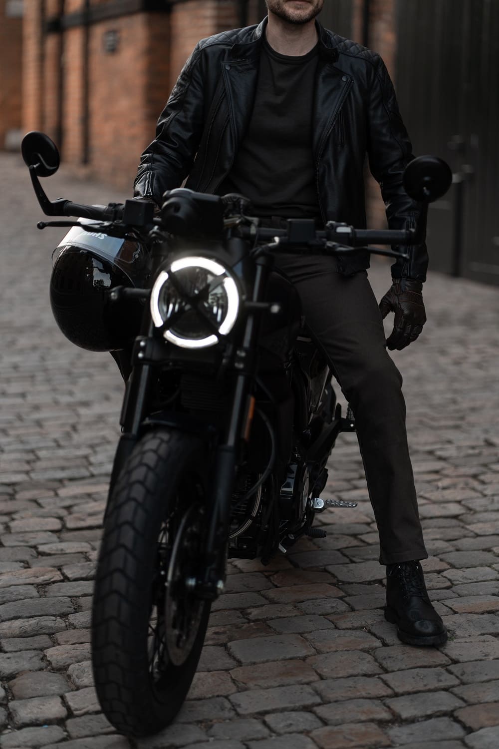 TWIN LEATHER JACKET BLACK - Men's Leather Motorcycle Jacket