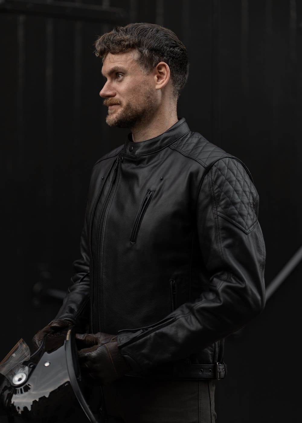 TWIN LEATHER JACKET BLACK - Men's Leather Motorcycle Jacket