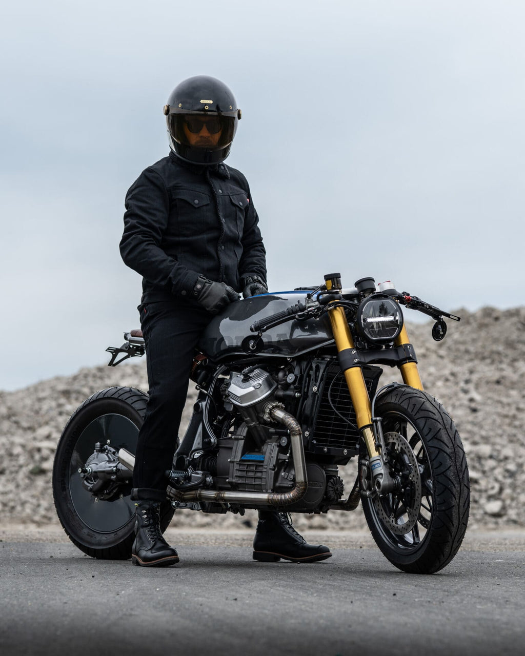 HUSKY JACKET BLACK – Sherpa Trucker Motorcycle Jacket Unisex