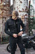 M65 WP JACKET BLACK Slim-Fit Waterproof Motorcycle Jacket