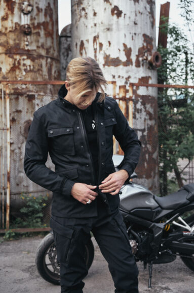 M65 WP JACKET BLACK Slim-Fit Waterproof Motorcycle Jacket