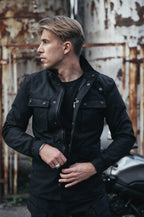 M65 WP JACKET BLACK Slim-Fit Waterproof Motorcycle Jacket