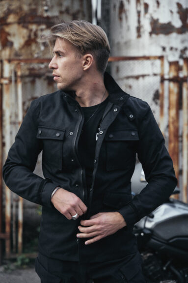 M65 WP JACKET BLACK Slim-Fit Waterproof Motorcycle Jacket