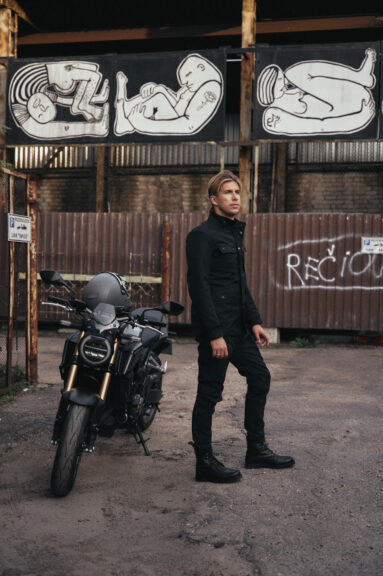 M65 WP JACKET BLACK Slim-Fit Waterproof Motorcycle Jacket