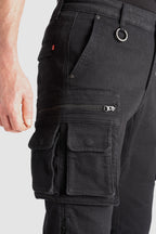 Desert Cargo Black - Motorcycle Jeans for Men with Chino Style Cordura