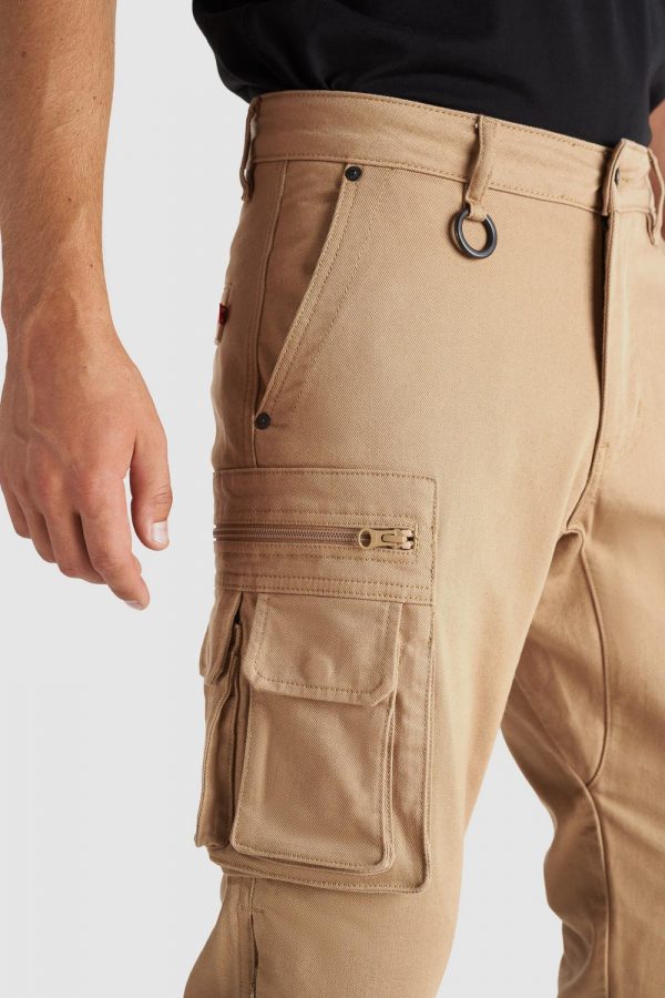 DESERT CARGO BEIGE - Motorcycle Jeans for Men with Chino Style Cordura