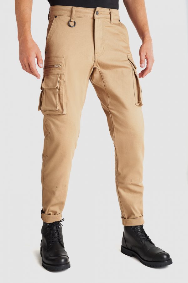 DESERT CARGO BEIGE - Motorcycle Jeans for Men with Chino Style Cordura