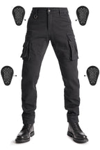 Desert Cargo Black - Motorcycle Jeans for Men with Chino Style Cordura