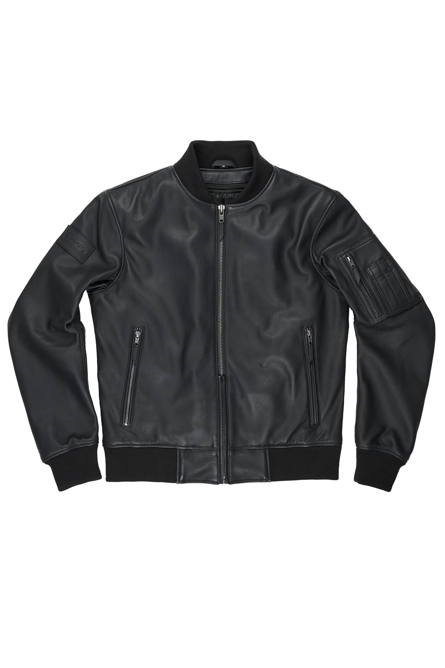 FALCON LEATHER AVIATOR JACKET BLACK