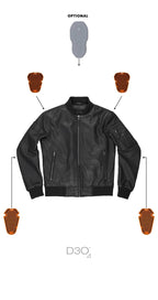 FALCON LEATHER AVIATOR JACKET BLACK