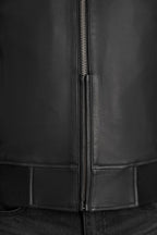 FALCON LEATHER AVIATOR JACKET BLACK