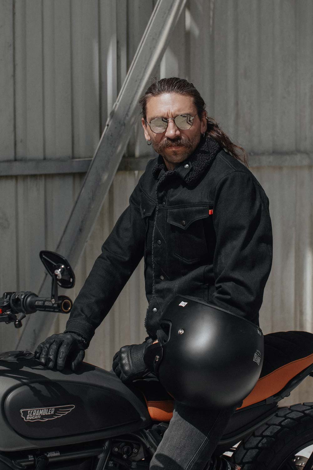 HUSKY JACKET BLACK – Sherpa Trucker Motorcycle Jacket Unisex