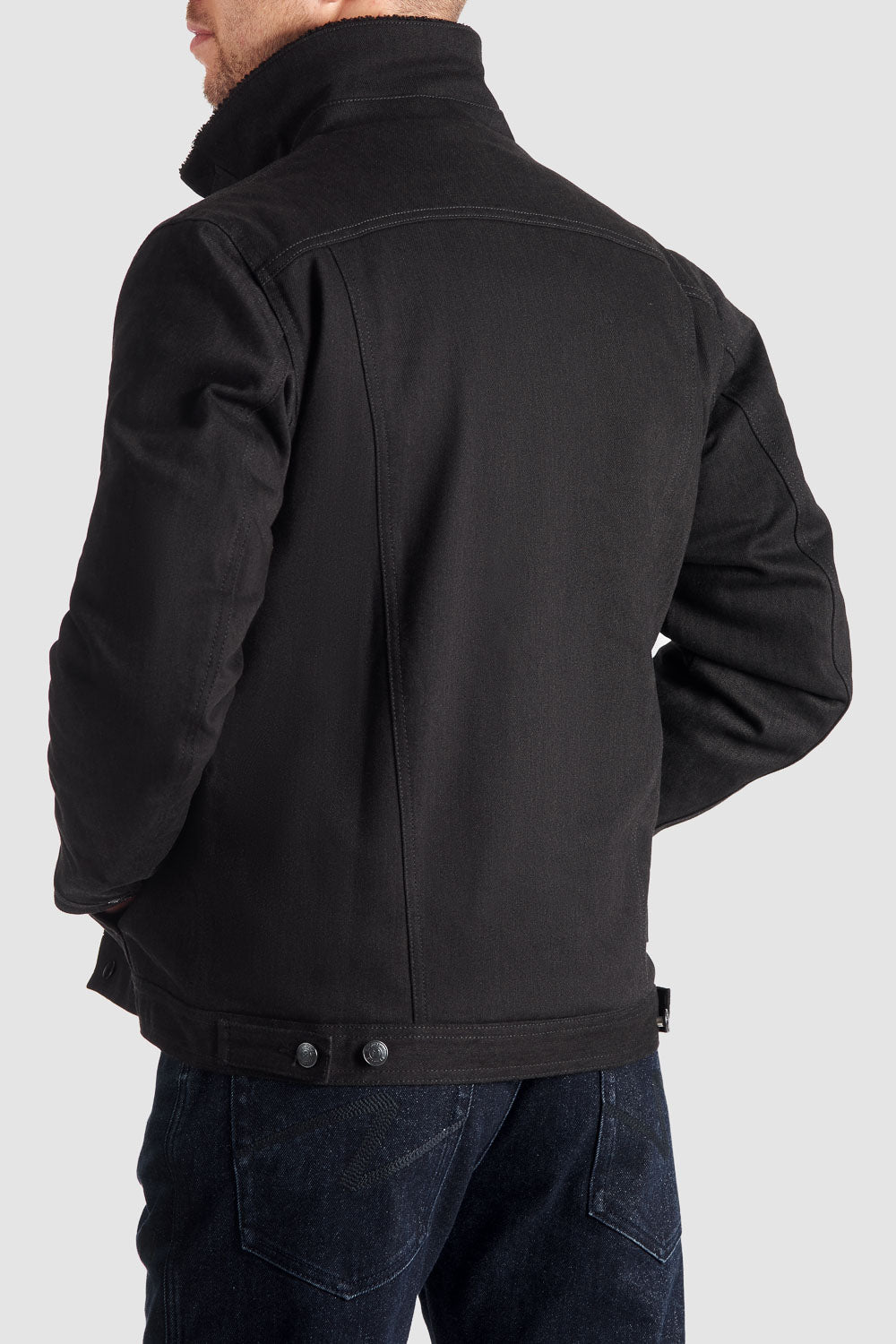 HUSKY JACKET BLACK – Sherpa Trucker Motorcycle Jacket Unisex