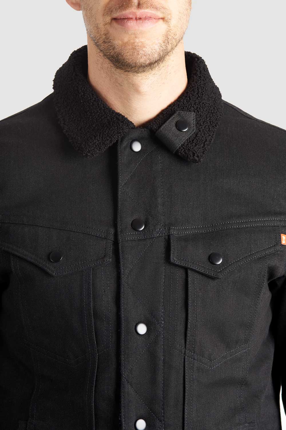 HUSKY JACKET BLACK – Sherpa Trucker Motorcycle Jacket Unisex