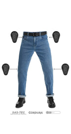 JAMES REGULAR BLUE – Men's Motorcycle Jeans Regular-Fit CORDURA