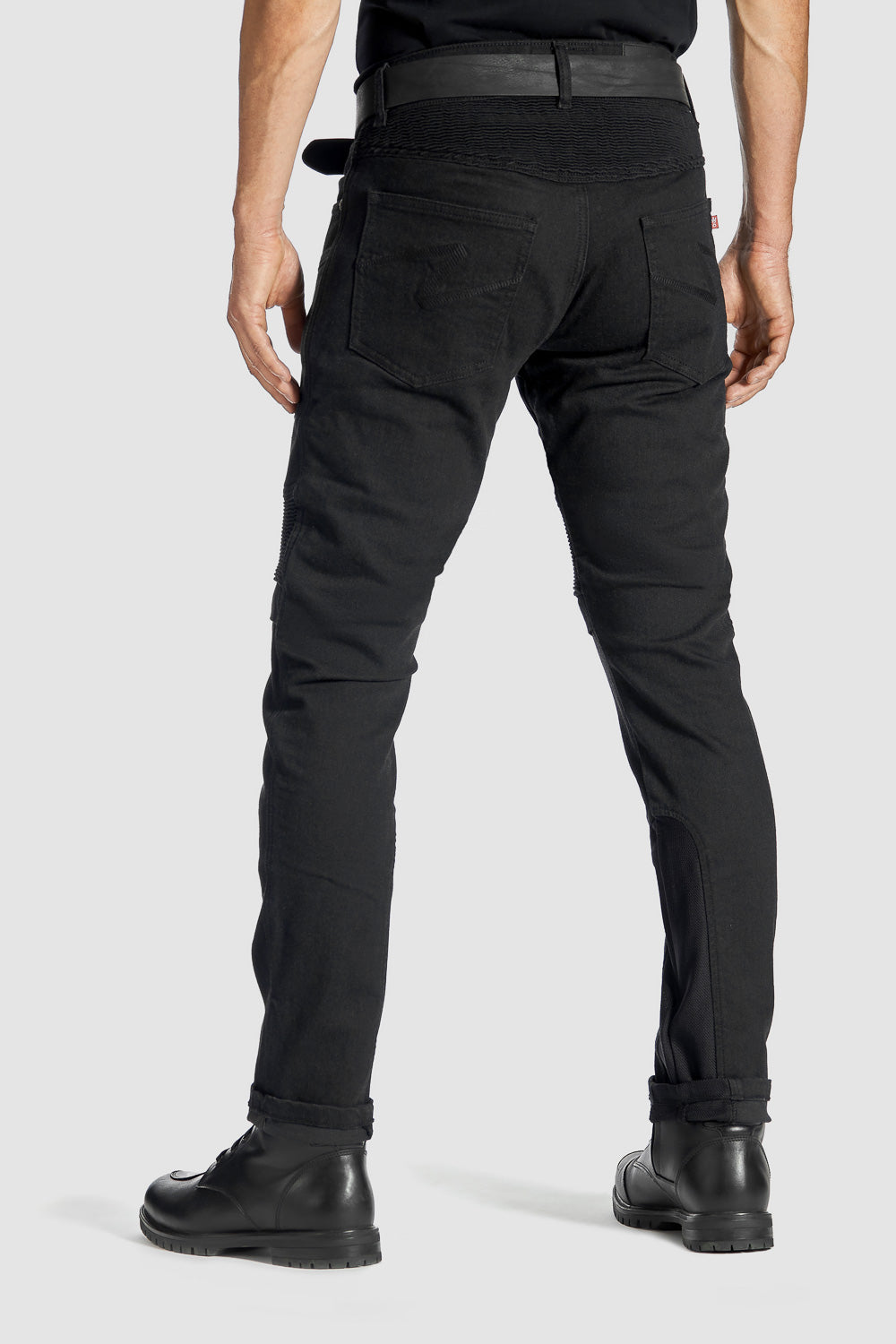 KARLDO SLIM BLACK - Motorcycle Jeans for Men Slim-Fit Cordura