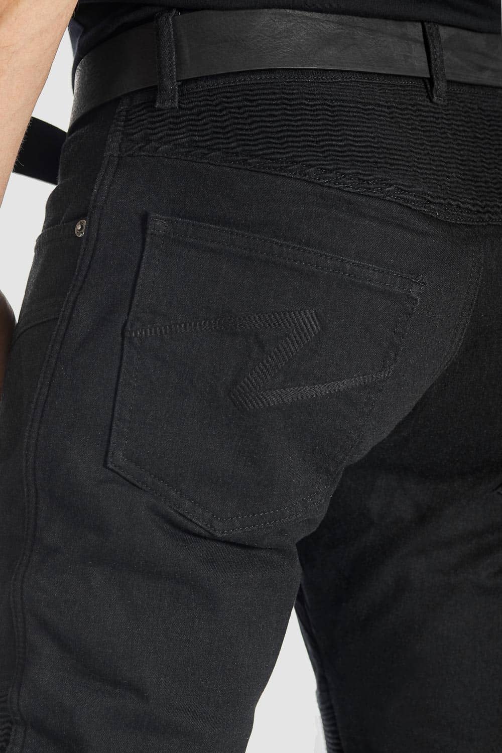 KARLDO SLIM BLACK - Motorcycle Jeans for Men Slim-Fit Cordura