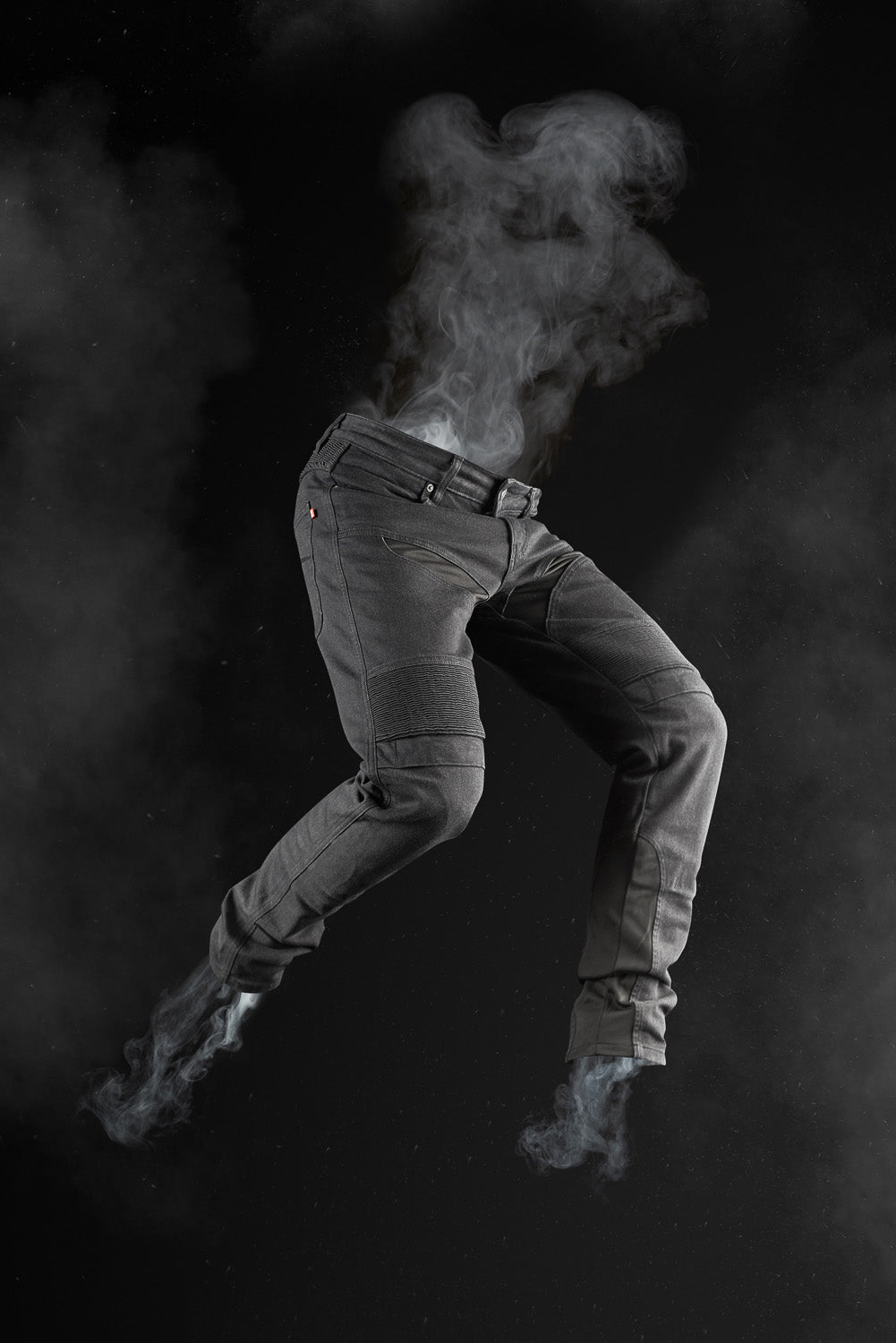 KARLDO SLIM BLACK - Motorcycle Jeans for Men Slim-Fit Cordura