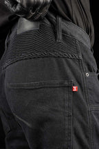 KARLDO SLIM BLACK - Motorcycle Jeans for Men Slim-Fit Cordura
