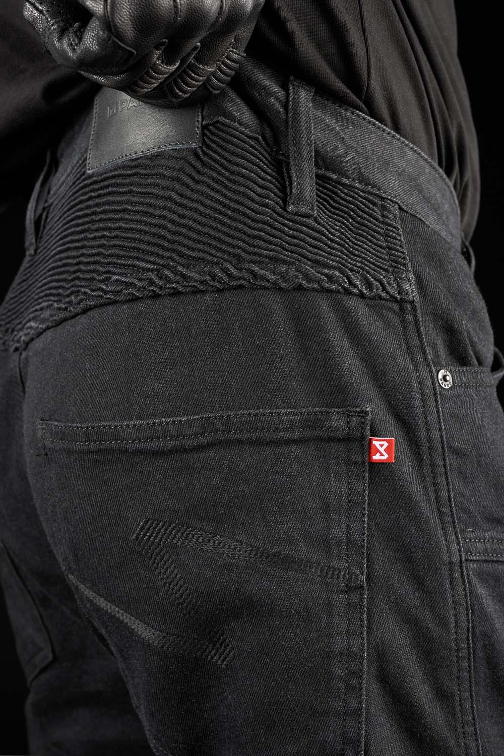 KARLDO SLIM BLACK - Motorcycle Jeans for Men Slim-Fit Cordura