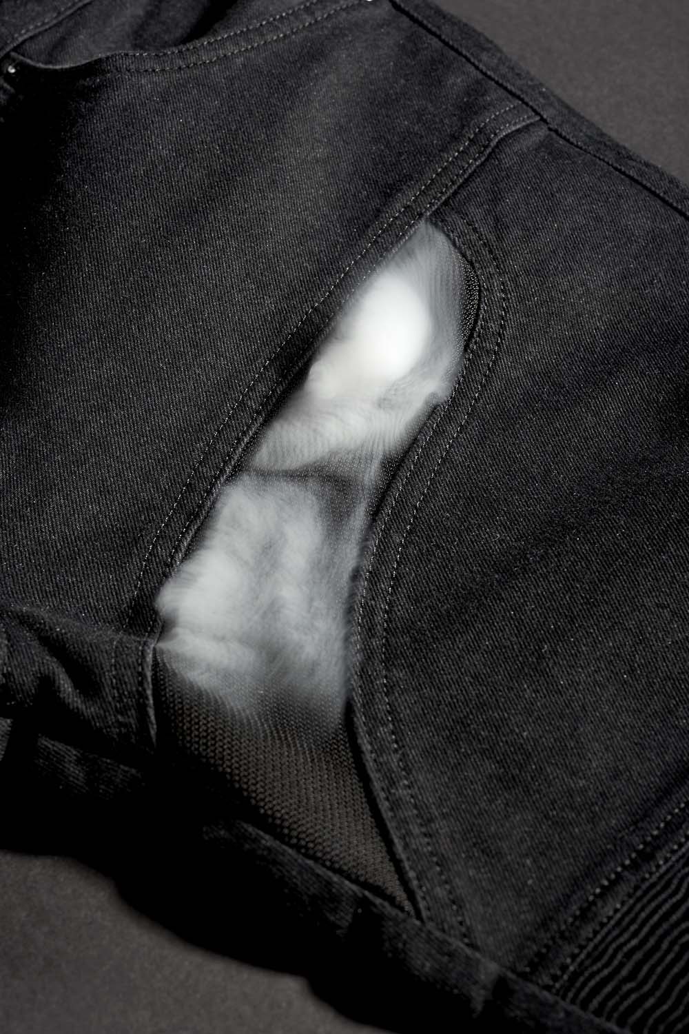 KARLDO SLIM BLACK - Motorcycle Jeans for Men Slim-Fit Cordura