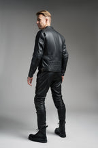 TWIN LEATHER JACKET BLACK - Men's Leather Motorcycle Jacket